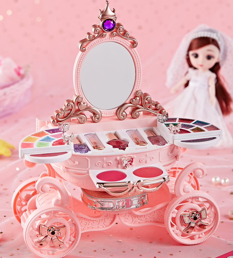 Girls' Toy Makeup and Nail Polish Set for Young Ladies