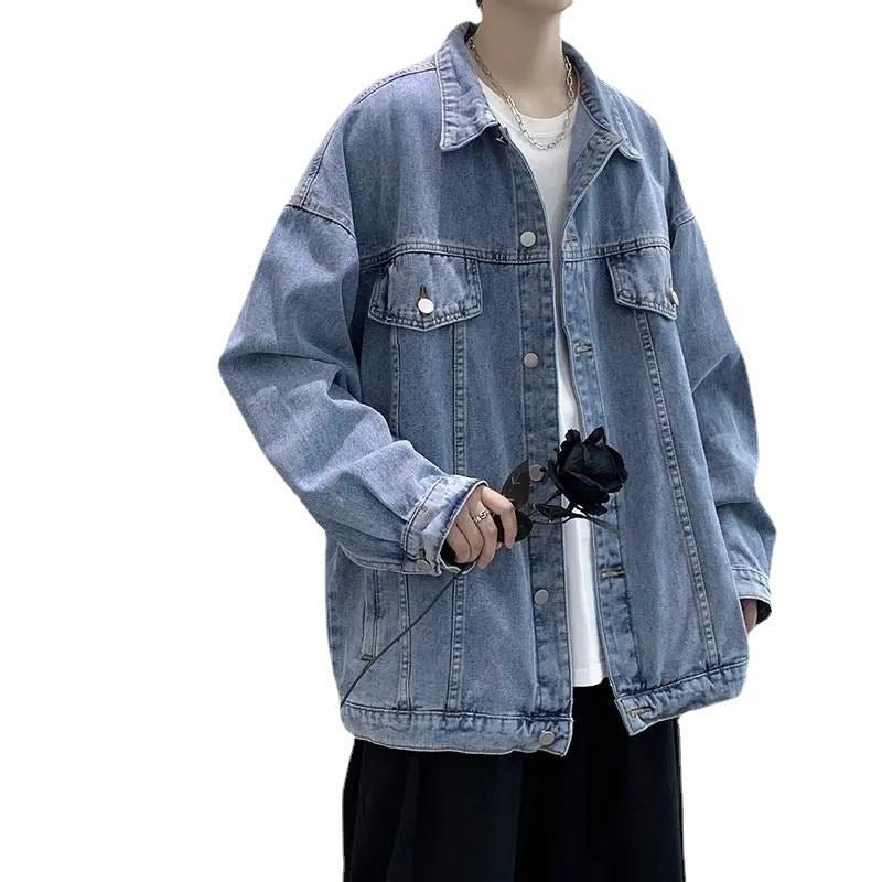 Men's Denim Jacket for Spring and Autumn in the Latest Ins Trend, Boyfriend Style, American Retro and Wild Casual Men's Fashion Outerwear