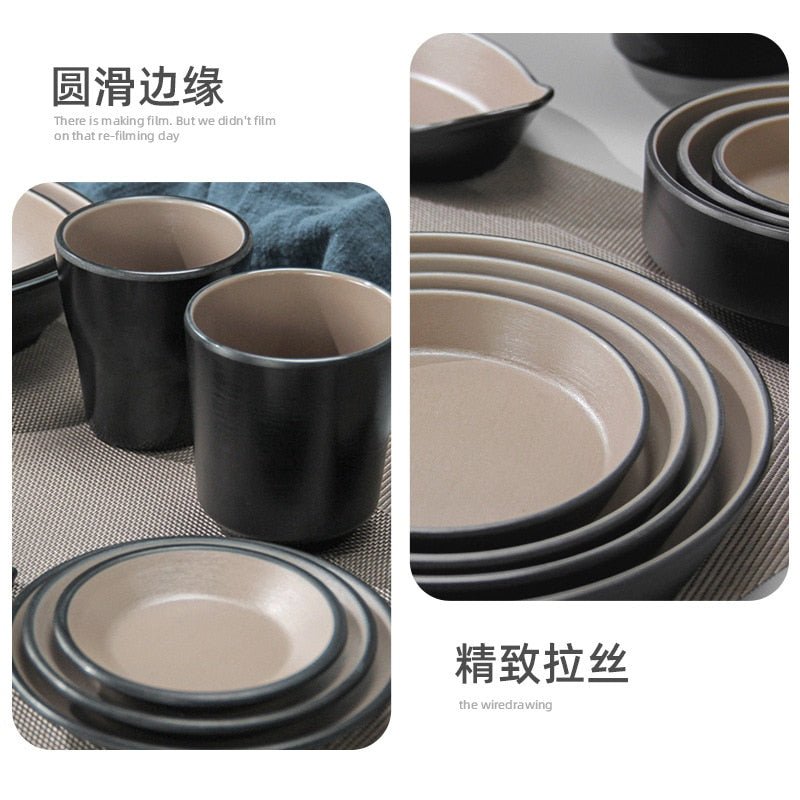 Eco-Friendly Korean Melamine Dinnerware and Flatware Set for Western-style Kitchen