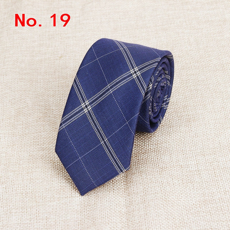 Stylish Men's Colorful Narrow Plaid Neckties Made of Cotton