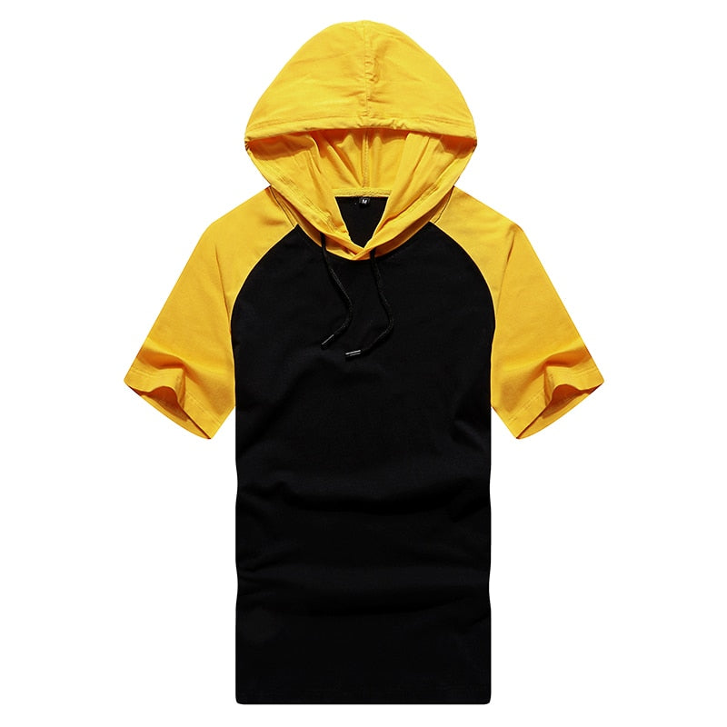 Men's Casual Hooded Short-Sleeved Sports T-Shirt - Ideal for Active Men