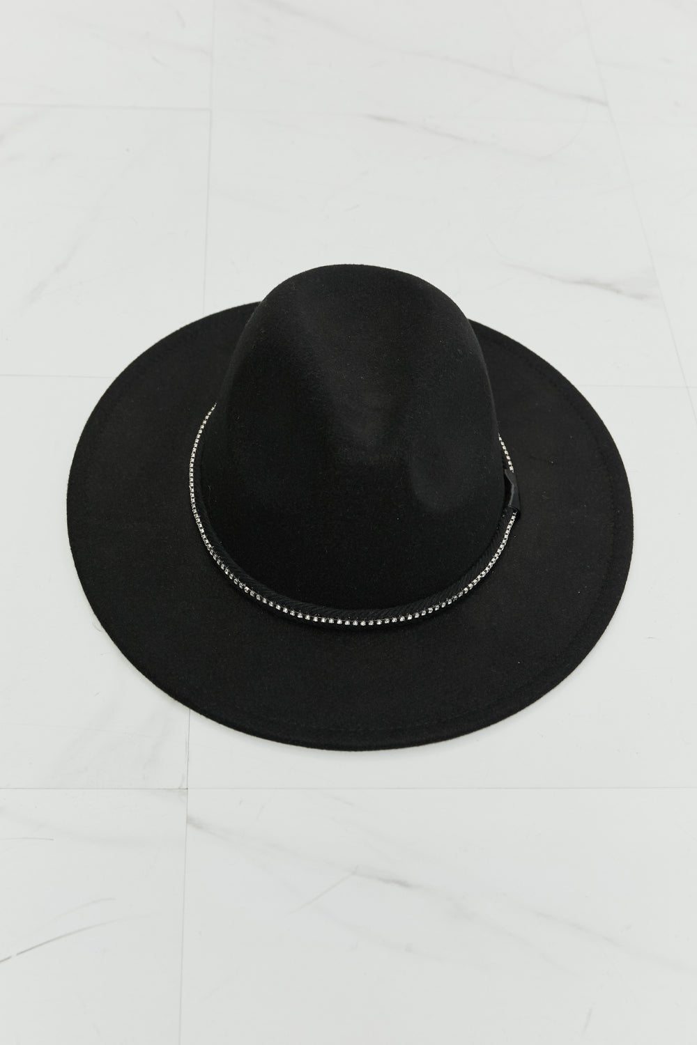 Stylish Black Mini Rhinestone Fedora Hat to Bring Back the Fame