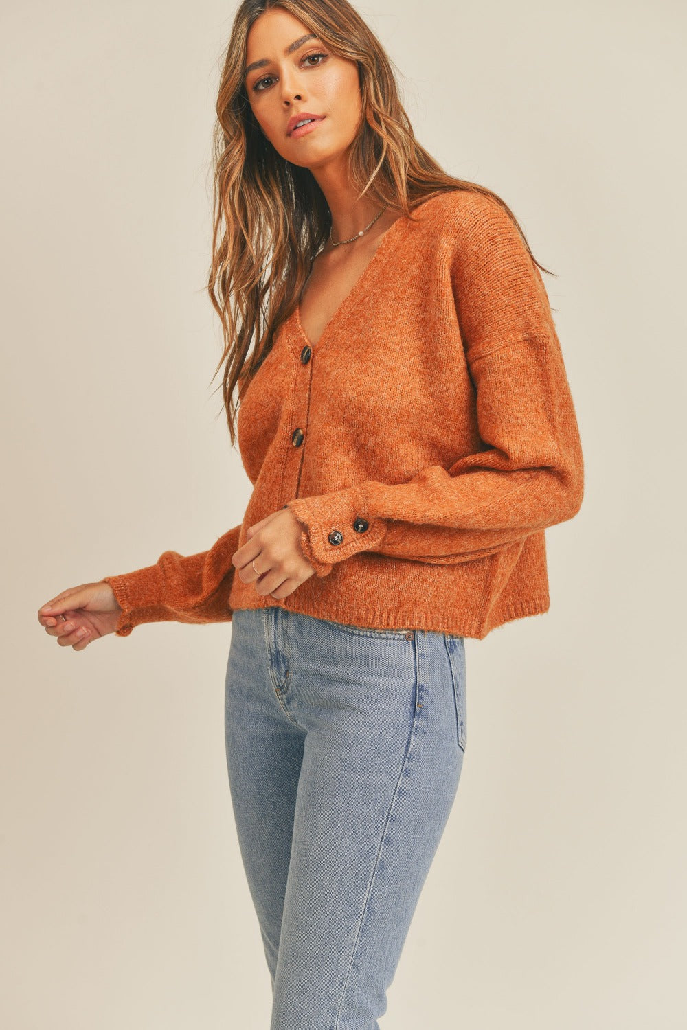 Stylish MABLE Long Sleeve Button-Down Cozy Sweater Cardigan