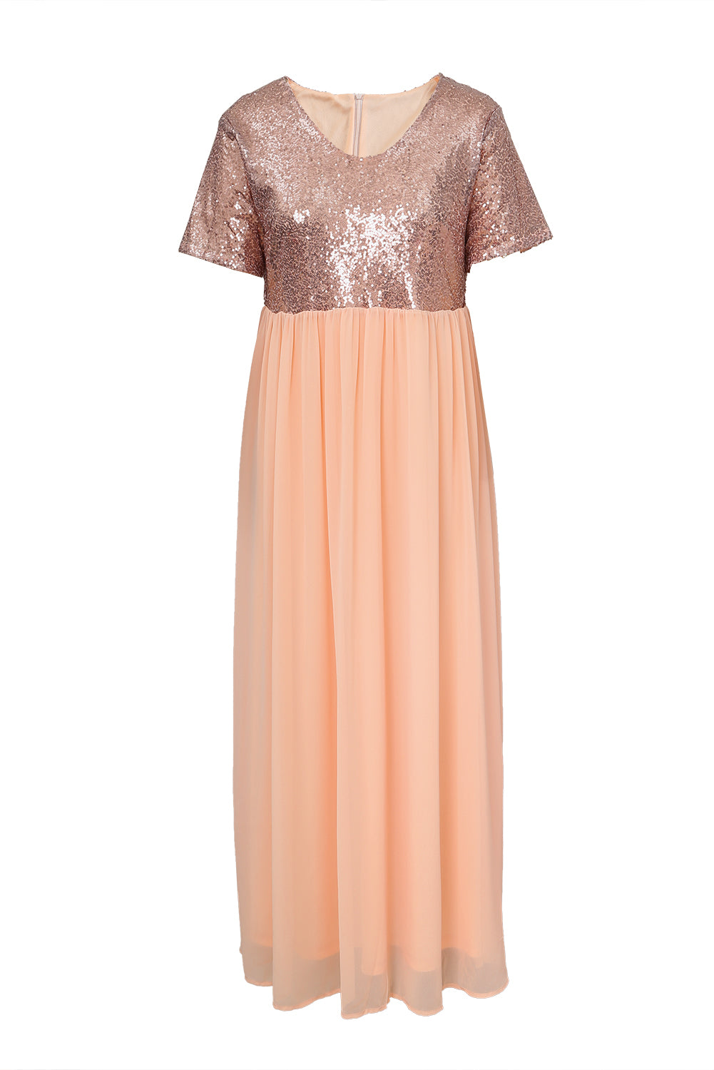 Plus Size Maxi Dress with Sequined Splicing Design