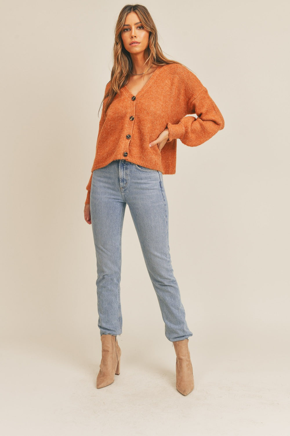 Stylish MABLE Long Sleeve Button-Down Cozy Sweater Cardigan