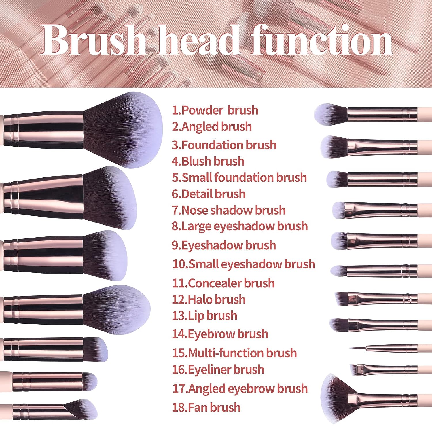 Premium Synthetic Makeup Brushes Set with Rotating Holder and Makeup Sponges
