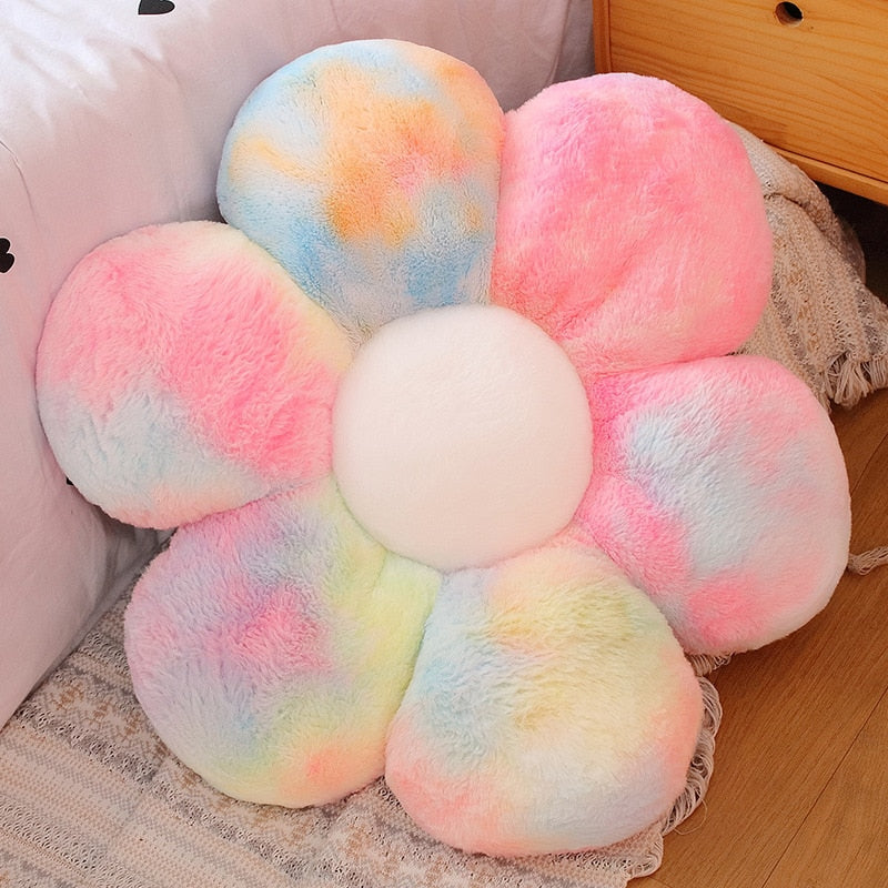Soft Furry Plush Peach Blossom-Shaped Pillow for Baby Home Decor