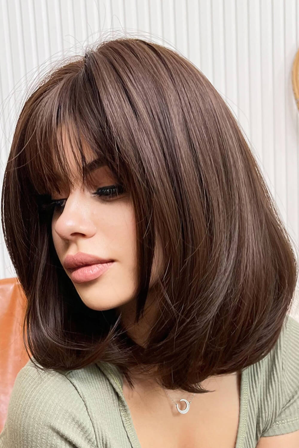 9-Inch Full-Machine Synthetic Wave Bobo Wigs with Included Cap