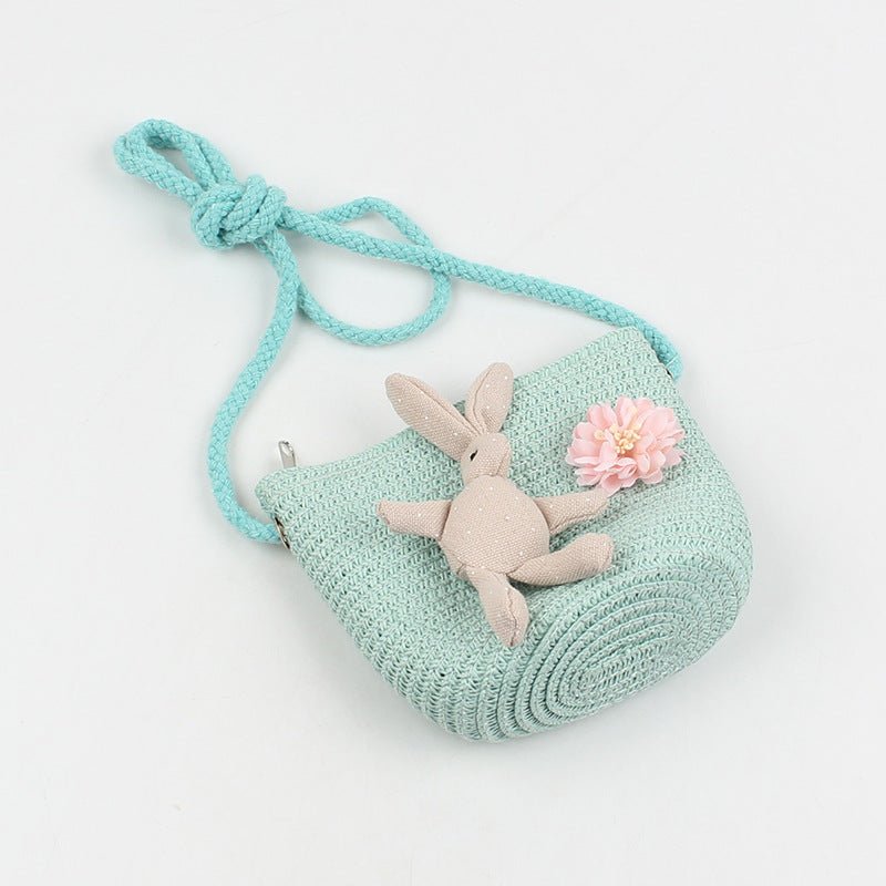 Korean-Style Girl's Adjustable Rabbit-Themed Sun Hat and Matching Shoulder Bag for 4 - 8 Years Old (Sold Separately)
