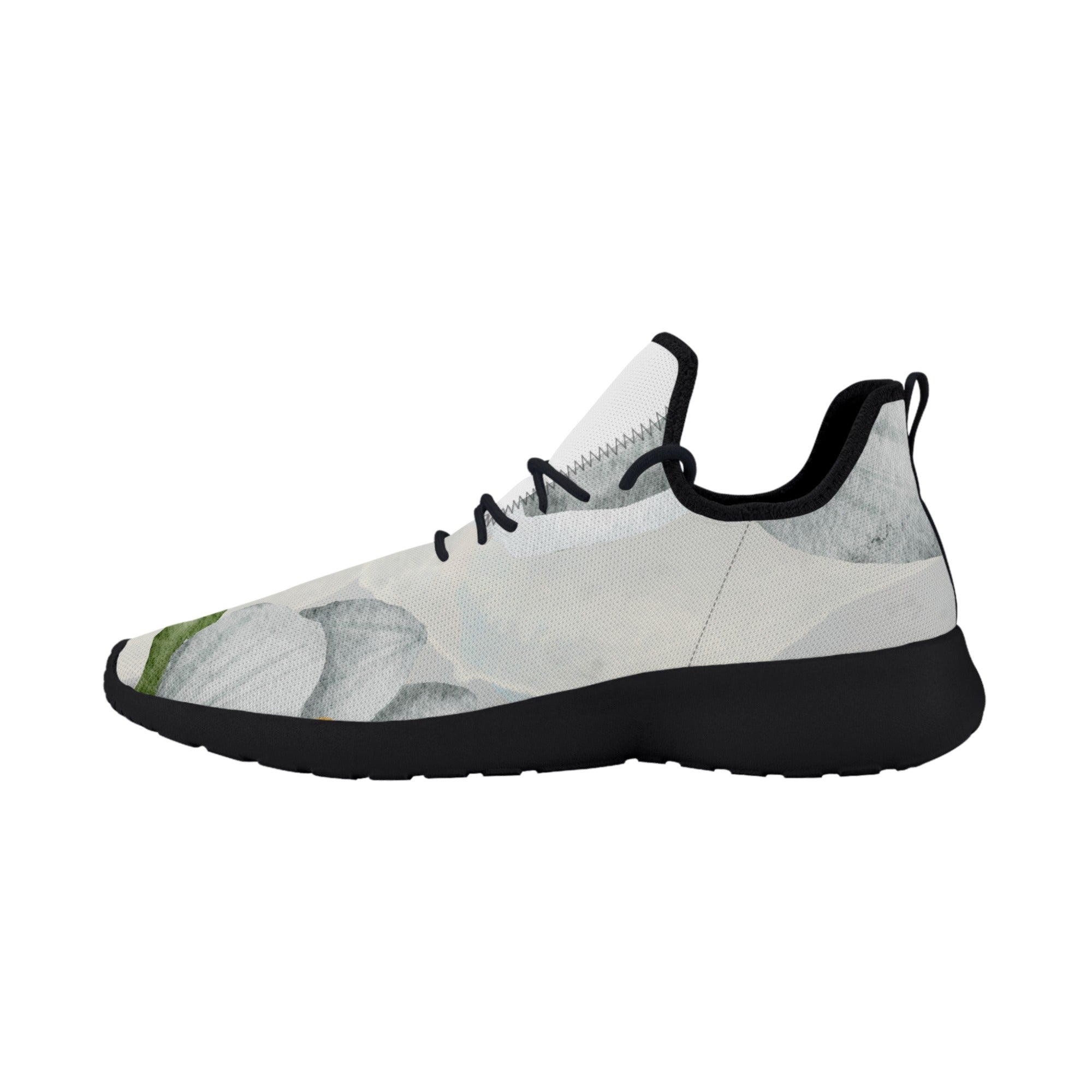 Men's Fashionable New Gray Soft Floral Mesh Knit Athletic Sneakers Designed by Dunbi