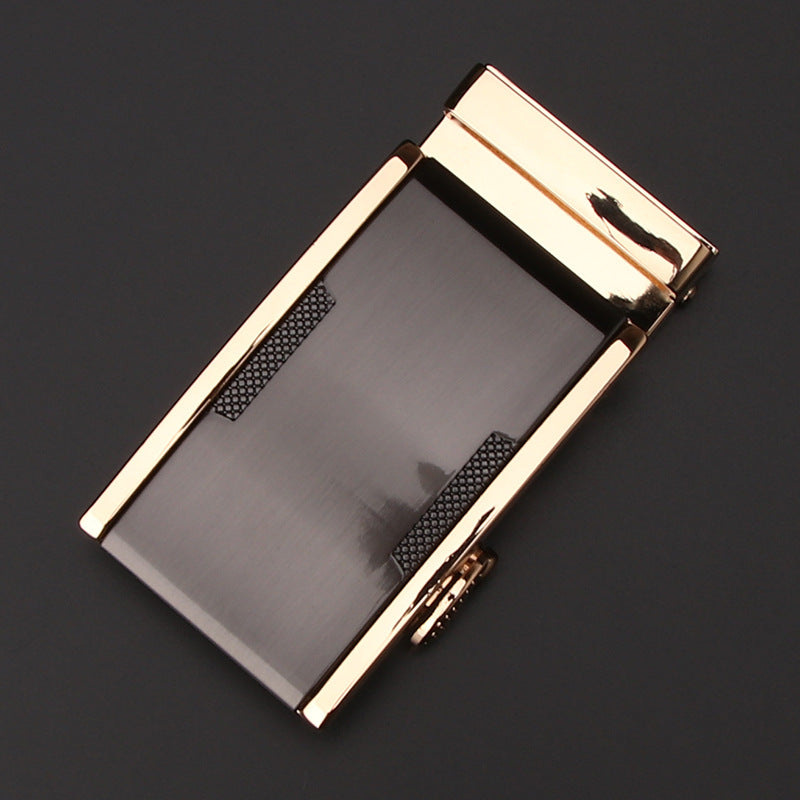 Men's Business Style Automatic Buckle Genuine Leather Belt for All Seasons