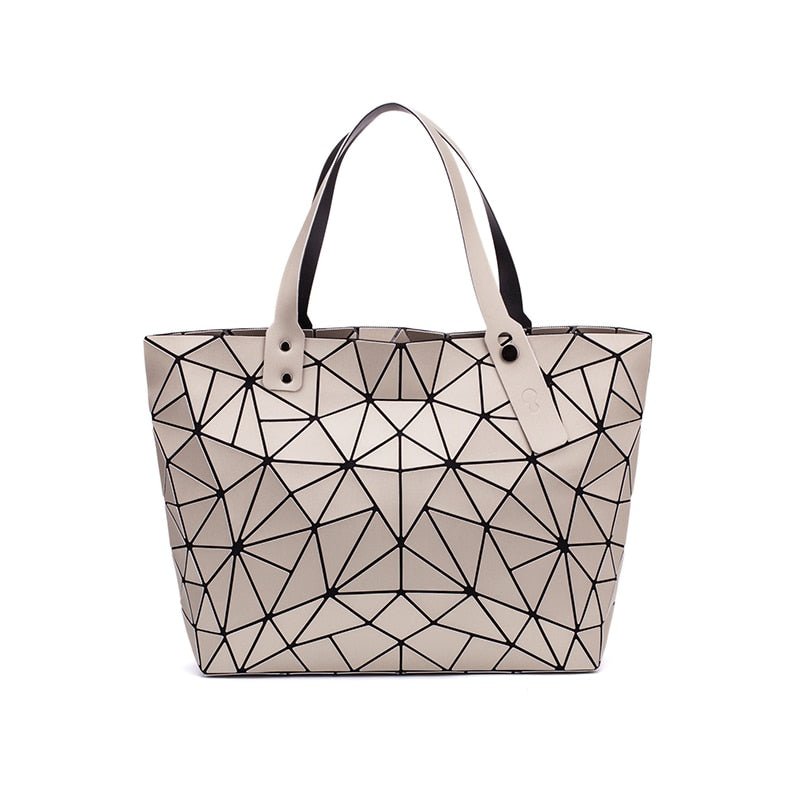 DIOMO Fashionable PU Leather Geometric Design Tote Handbag for Women