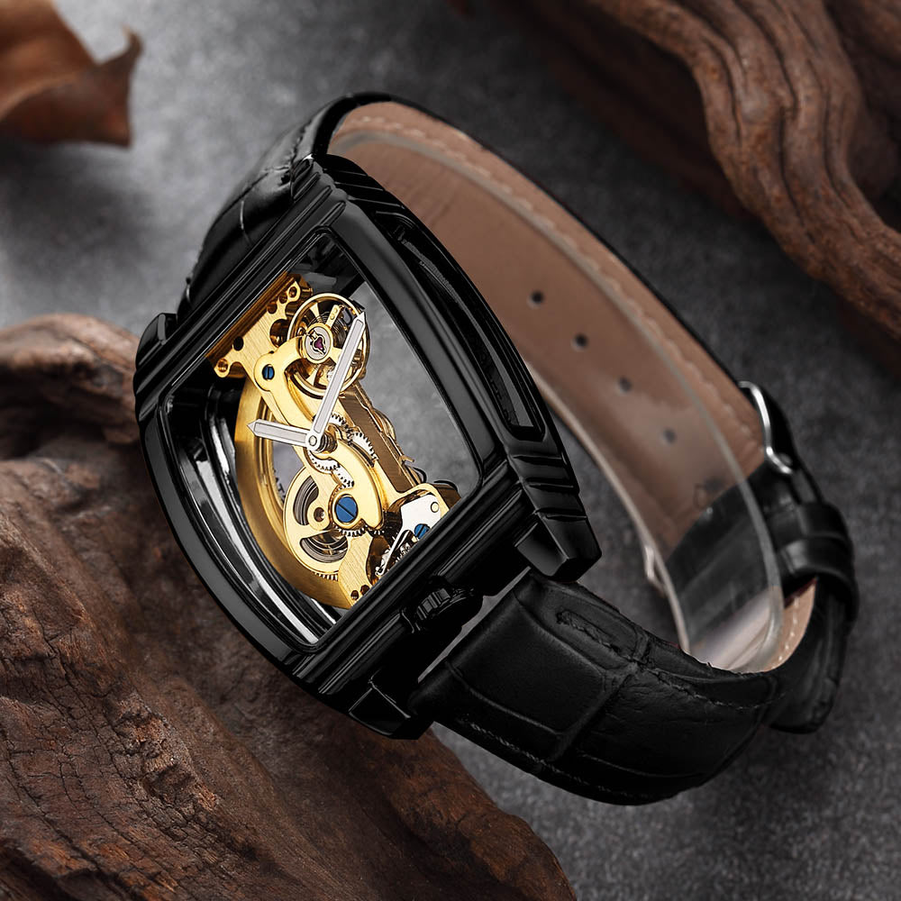 Gorben Luxury Men's Transparent Automatic Self - Winding Mechanical Wristwatch