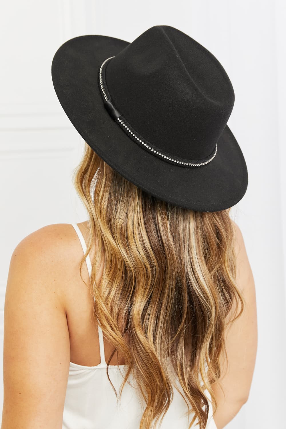 Stylish Black Mini Rhinestone Fedora Hat to Bring Back the Fame