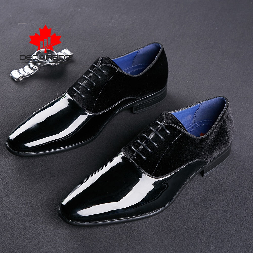Men's Spring/Autumn PU Leather Pointed-Toe Lace-Up Dress Shoes by DECARSDZ