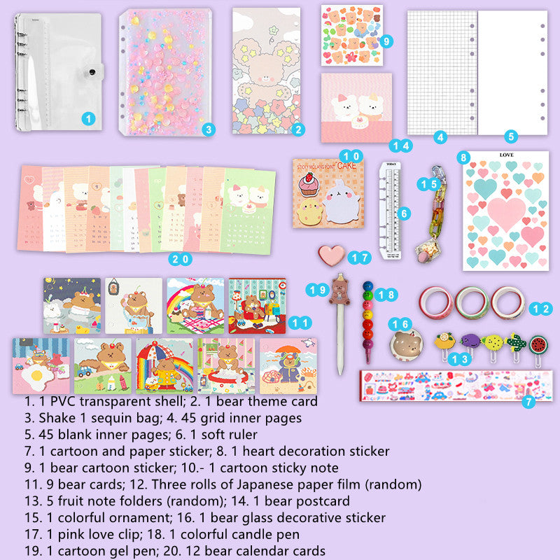 Transparent Loose - leaf Hand Book Gift Box for Girls