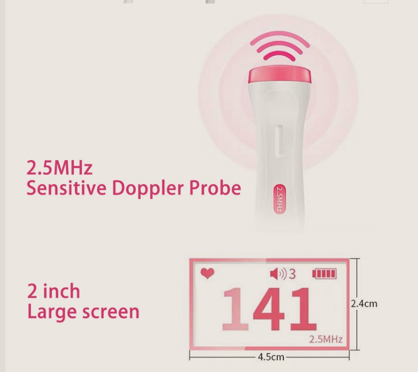 Home Use Fetal Heart Rate Monitor - Pregnancy Essential for Detecting Baby Fetal Heart Sound and Rate
