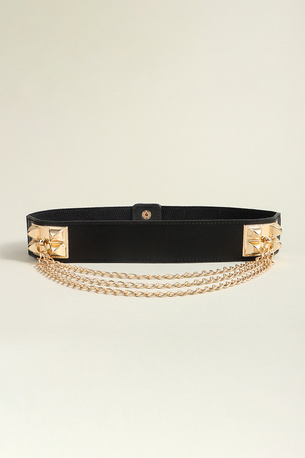 Fashionable Elastic Belt Adorned with Alloy Chain