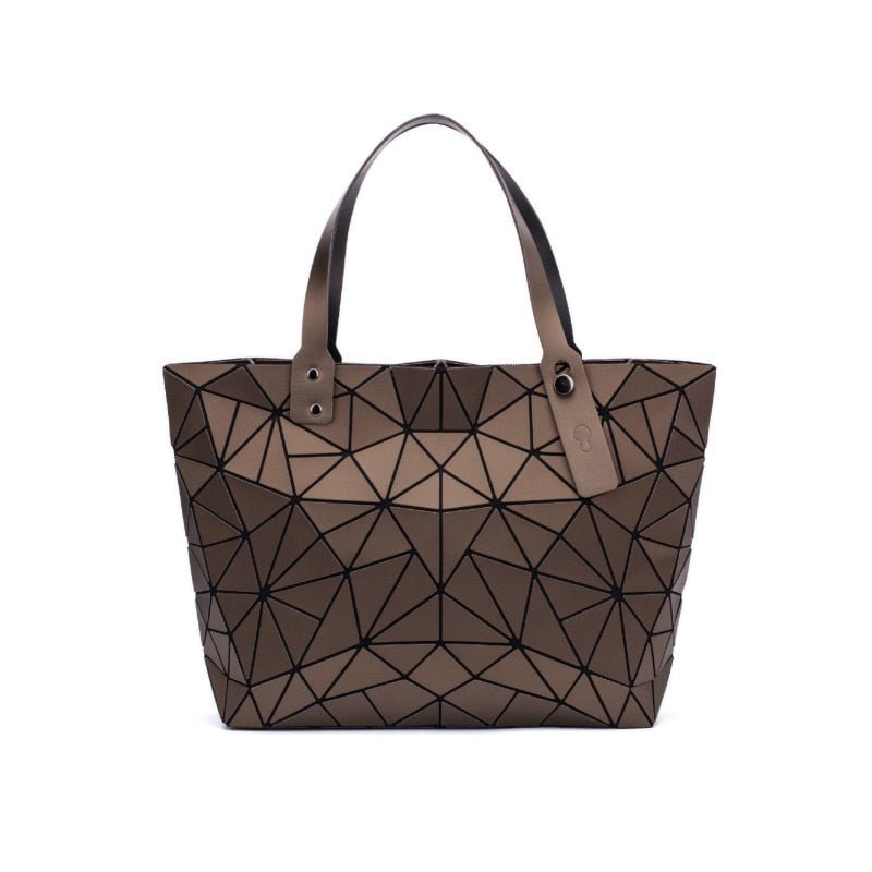 DIOMO Fashionable PU Leather Geometric Design Tote Handbag for Women