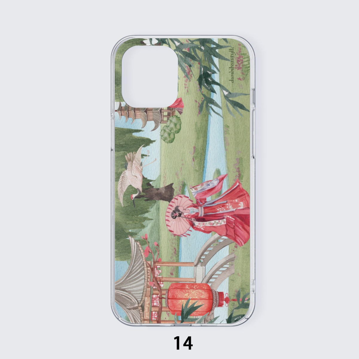 iPhone 14 Series TPU Mobile Phone Case with Asian Garden Design by Dunbi
