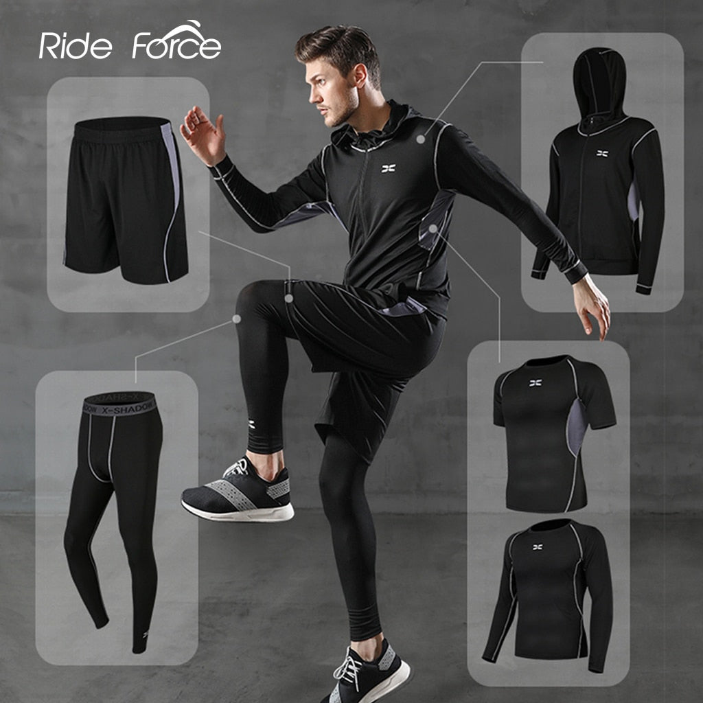 Breathable Men's Gym Fitness Compression Sports Tracksuit