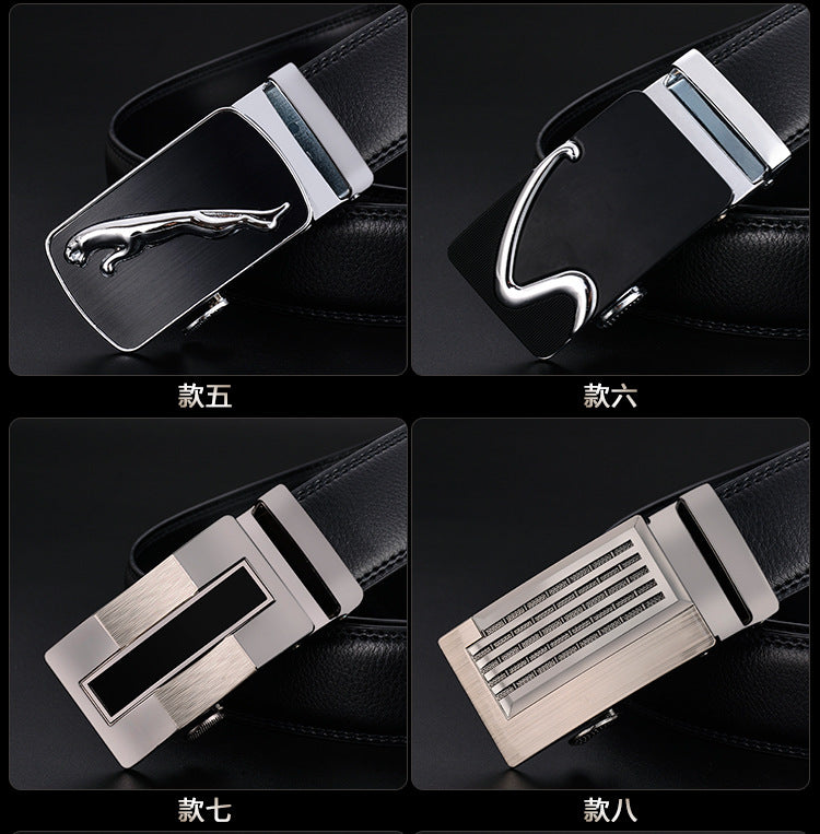 Men's Monochrome Automatic Square Metal Belt Buckle for Business