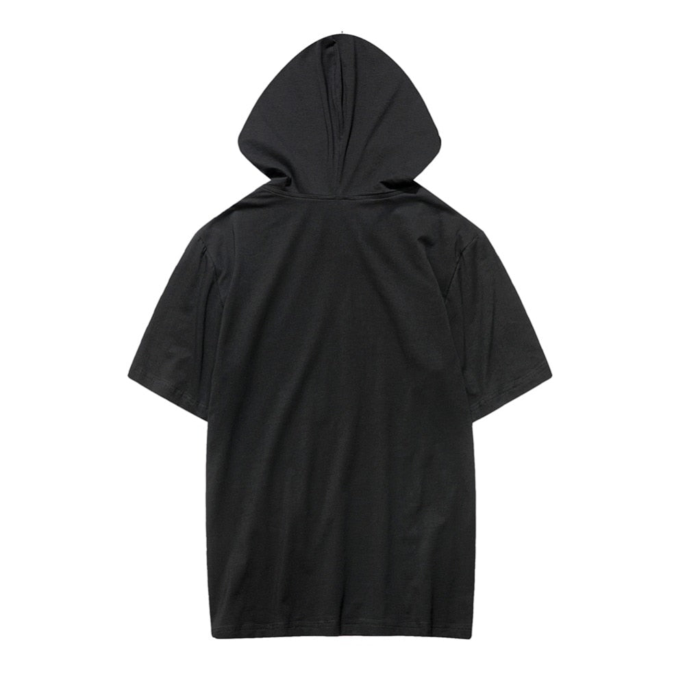 Men's Casual Hooded Short-Sleeved Sports T-Shirt - Ideal for Active Men