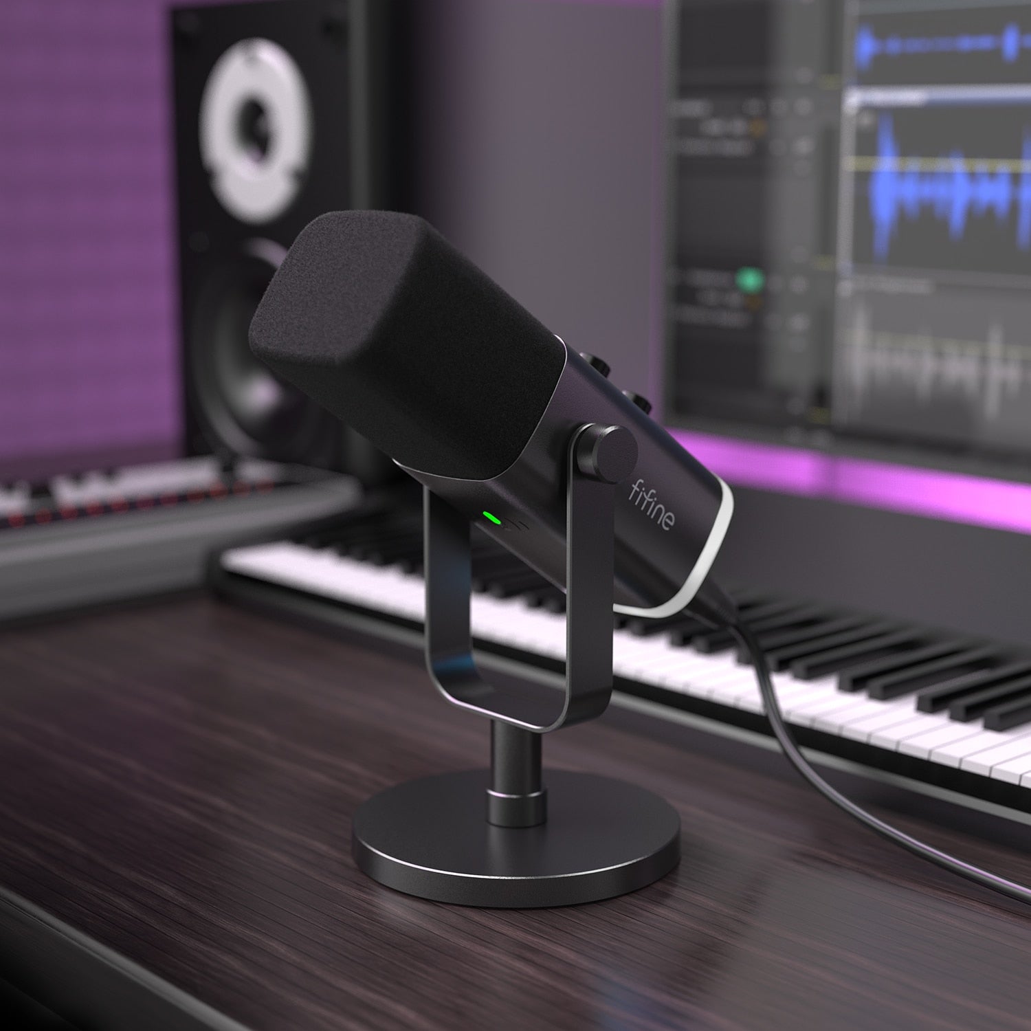 FIFINE Professional USB/XLR Dynamic Gaming Microphone with Touch Mute Button, Headphone Jack, and I/O Controls for PC, PS5/4, and Mixer - Ampligame AM8 Model