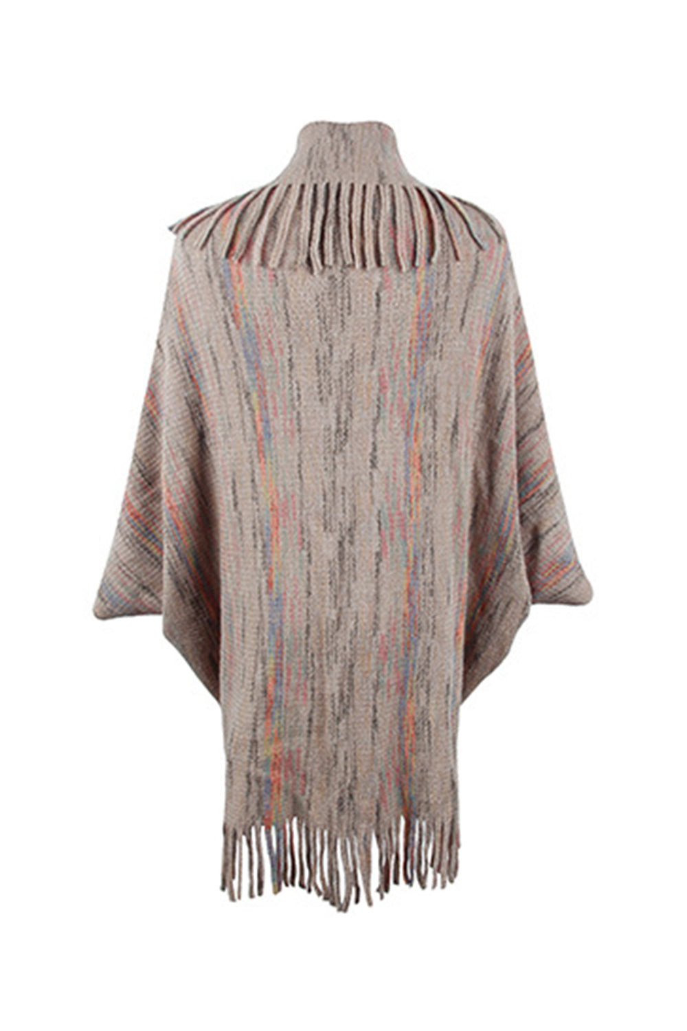 Printed Poncho with Stylish Fringe Detail