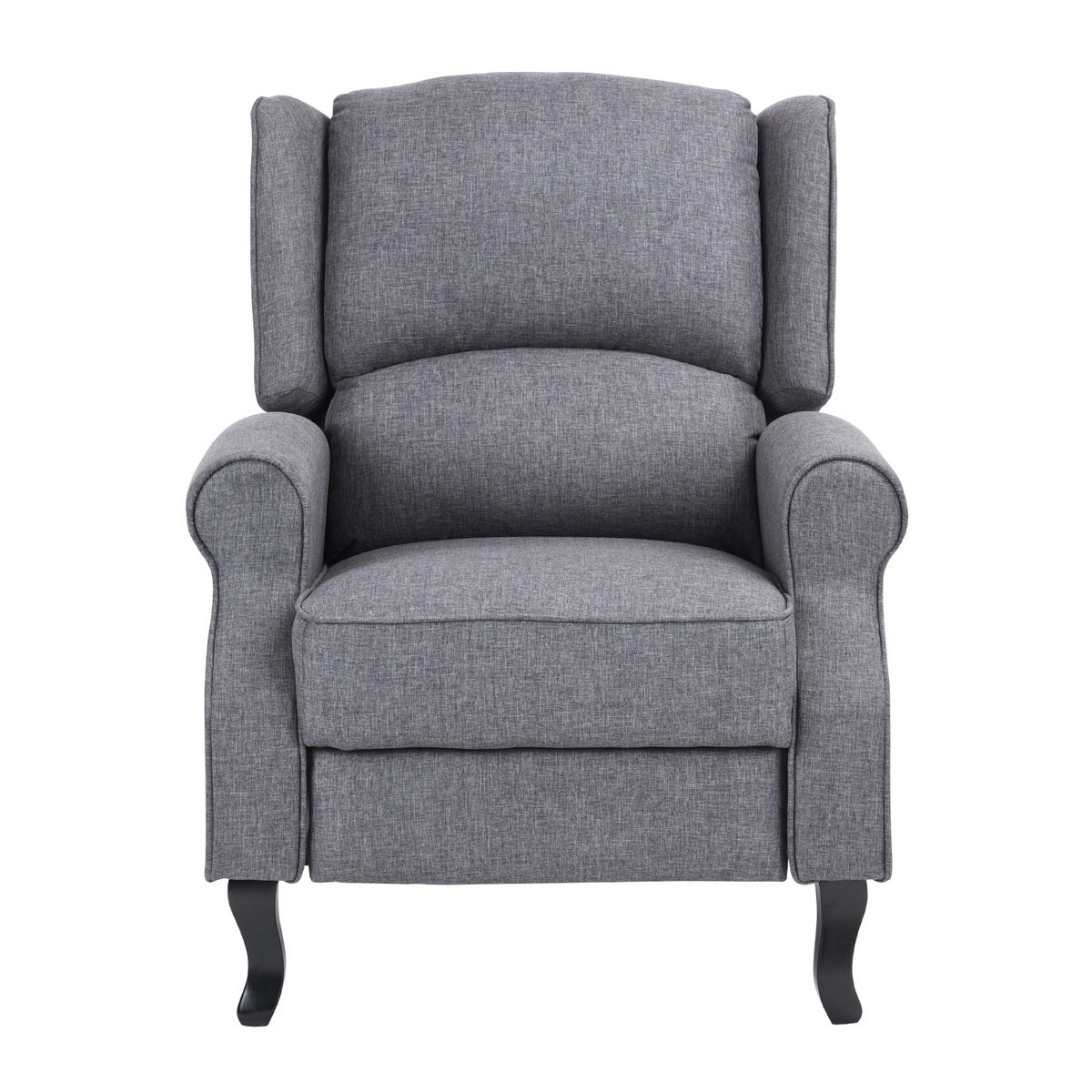 Grey Fabric Wingback Recliner for Small Living Spaces, Ideal for Adults' Relaxing