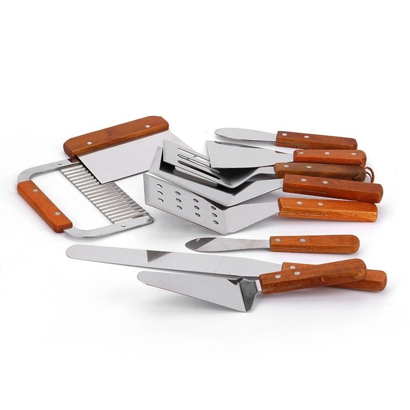Leeseph Stainless Steel Dough Cutter, Steak Shovel & Pizza Salad Scraper - Kitchen Baking Tools