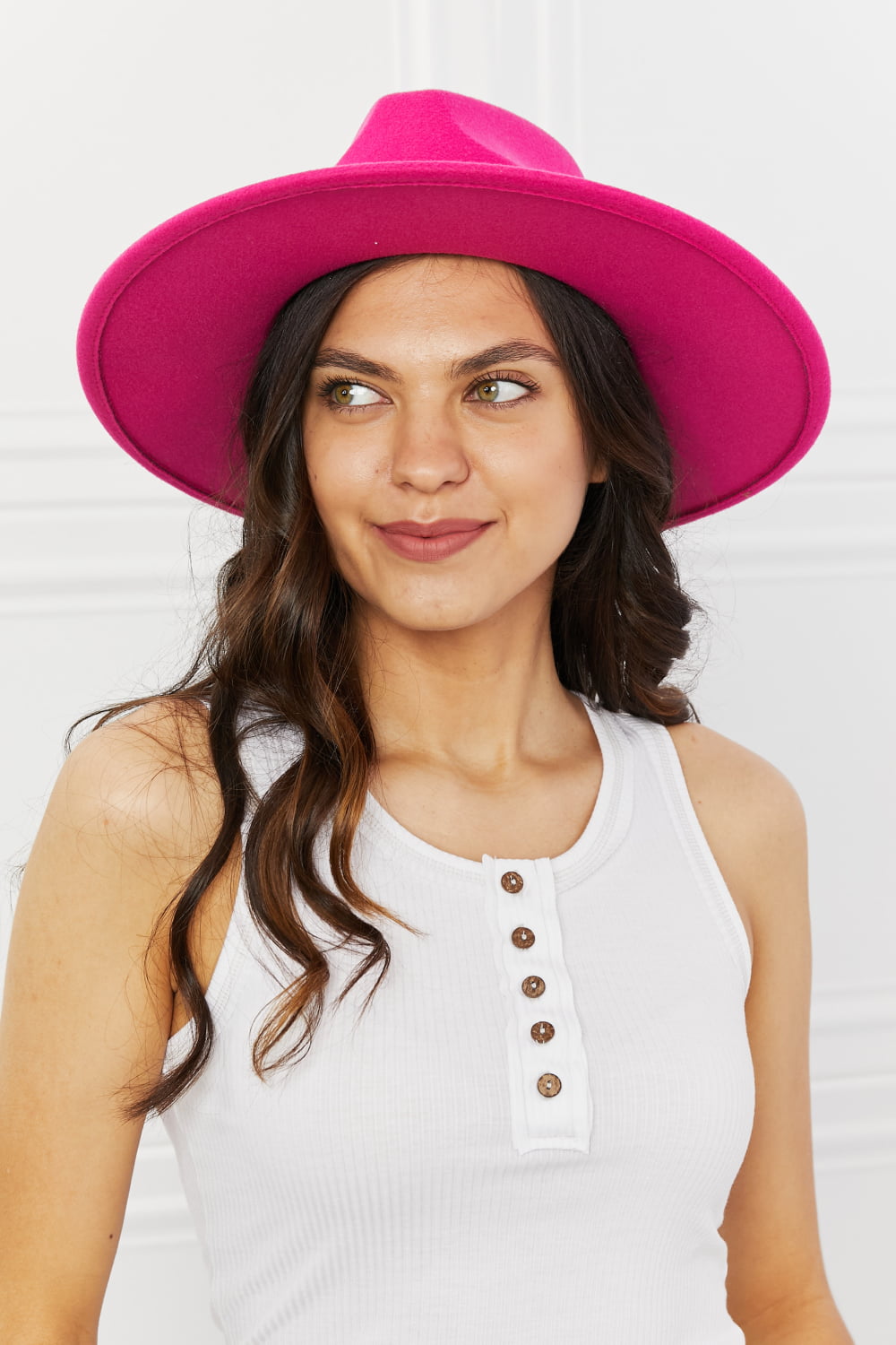 Stylish Pink Fedora Hat with Chain Detailing by Fame