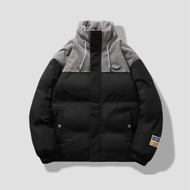 Men's Winter Fashionable and Loose Sports Down Cotton Coat with Stand-up Collar - A Warm and Casual Outerwear for the Cold Season