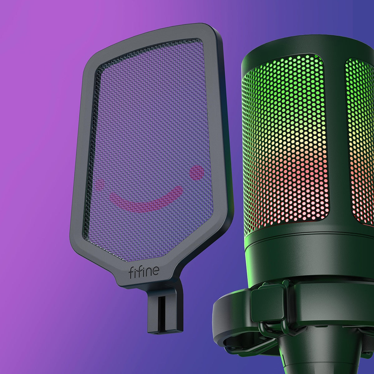 FIFINE A6V Condenser USB Microphone Kit with Pop Filter for Gaming & Streaming on PC/MAC