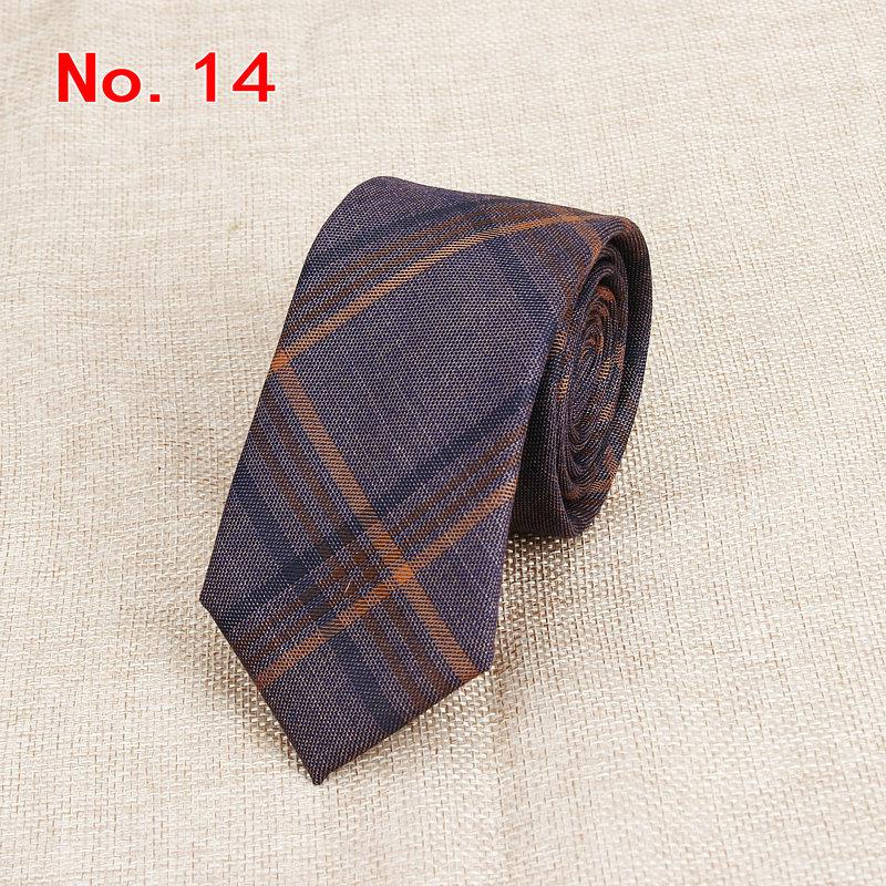 Stylish Men's Colorful Narrow Plaid Neckties Made of Cotton