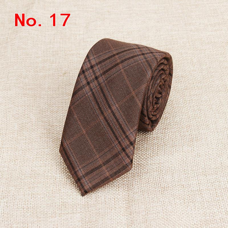 Stylish Men's Colorful Narrow Plaid Neckties Made of Cotton