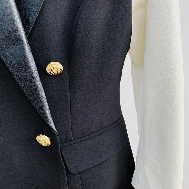 High-End High Street Women's Fashion Varsity Blazer Jacket