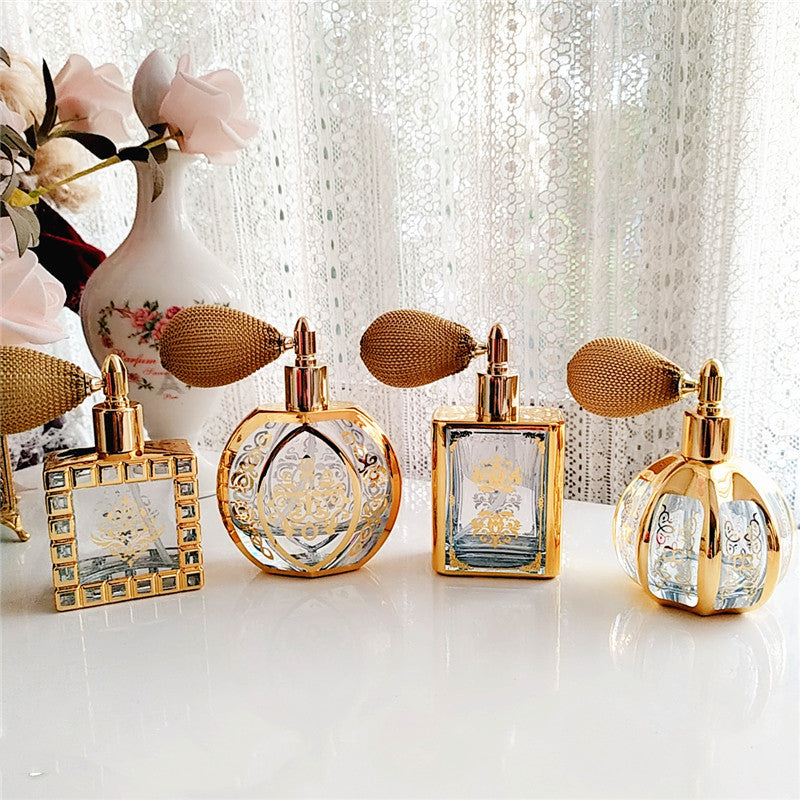 French-Style Gold-Plated Air Bag Design Perfume Spray Bottle