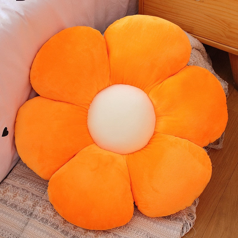 Soft Furry Plush Peach Blossom-Shaped Pillow for Baby Home Decor