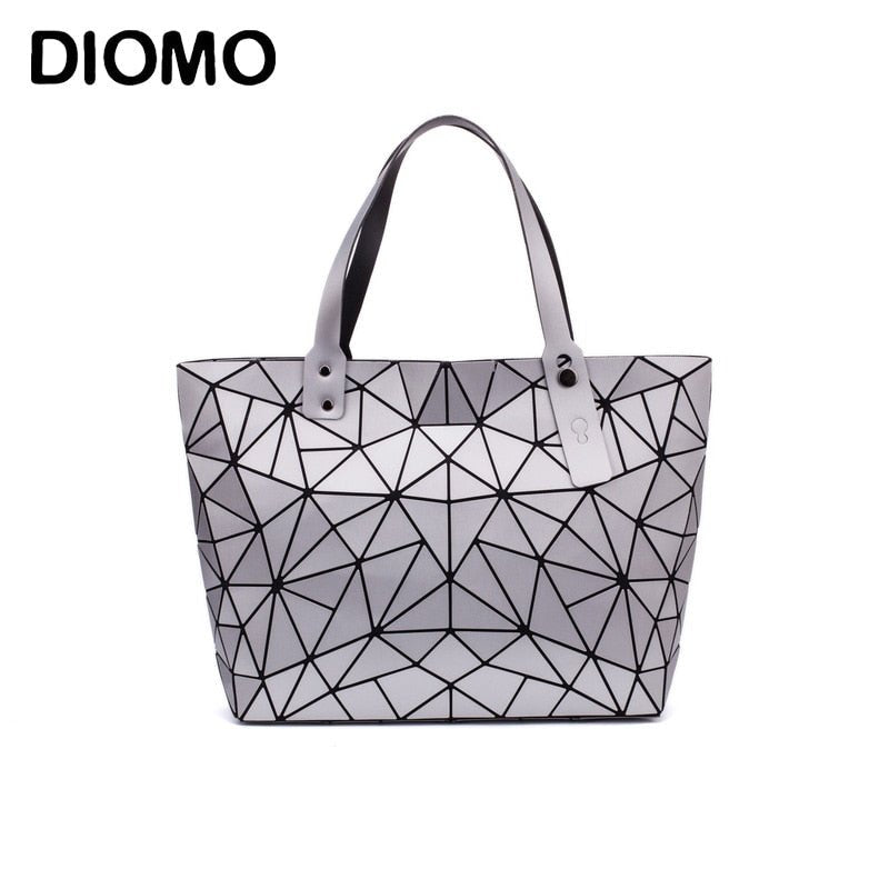 DIOMO Fashionable PU Leather Geometric Design Tote Handbag for Women