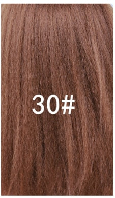 Lydia 16-Inch Synthetic Kinky Straight Ponytail Hair Extension with Curly Tail and Drawstring