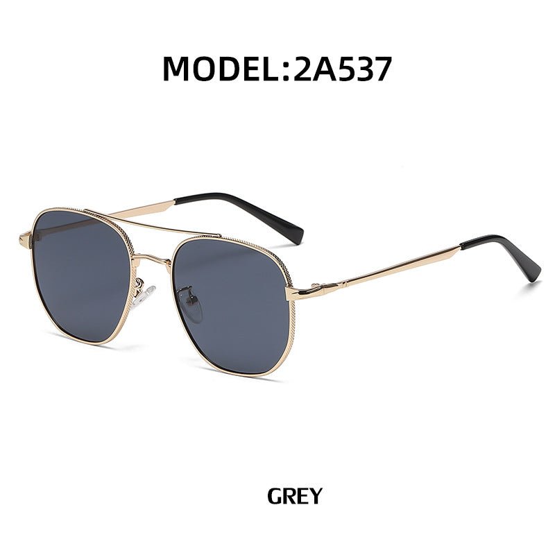 Trendy Retro Men's Double - Beam All - Metal Rim UV - Protecting Sunglasses