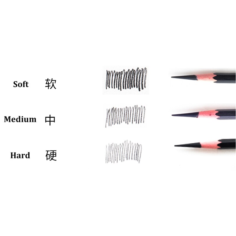 Marie's Charcoal Sketch Pencils: Soft, Medium, Hard for Art & Office Use