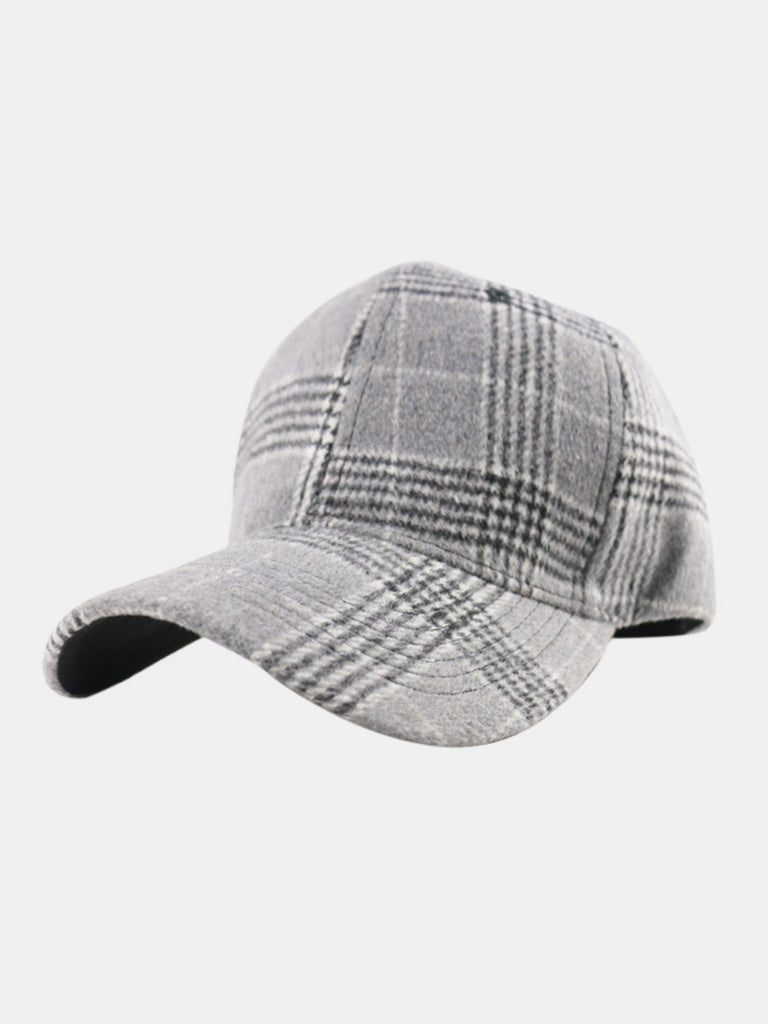 Adjustable Cotton Plaid Baseball Style Cap for Casual Wear