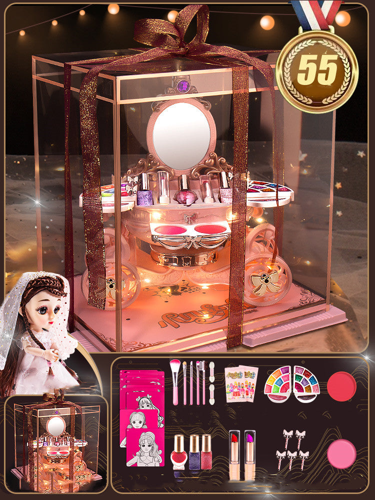 Girls' Toy Makeup and Nail Polish Set for Young Ladies
