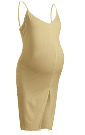 Stylish Loose-Waist Pregnant Party Dress with Splicing
