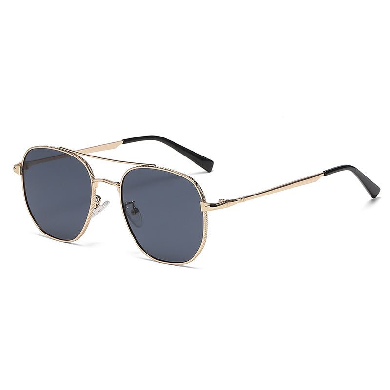 Trendy Retro Men's Double - Beam All - Metal Rim UV - Protecting Sunglasses