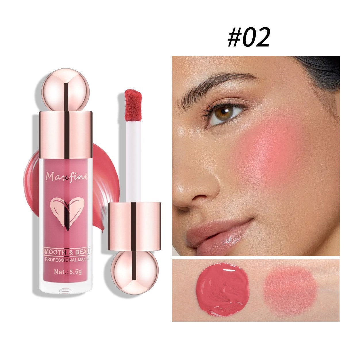Natural Liquid Makeup Blush with Highlighting Effect