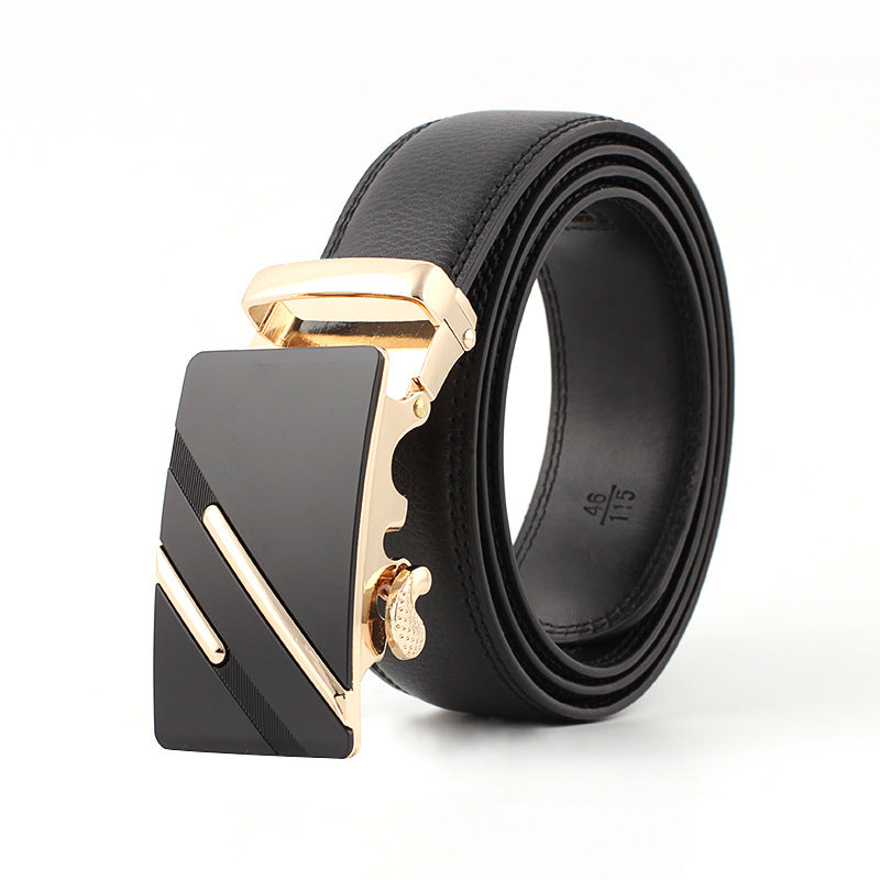 Men's Monochrome Automatic Square Metal Belt Buckle for Business