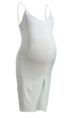 Stylish Loose-Waist Pregnant Party Dress with Splicing